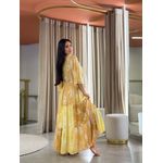 Vestido Eduarda Amarelo E Caramelo