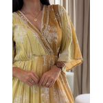 Vestido Eduarda Amarelo E Caramelo