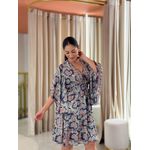 Vestido Maia Estampado Azul E Vermelho