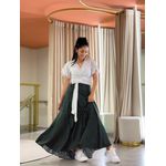 Vestido Daiana Transpassado Preto E Branco Poá 