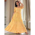 Vestido Bela Amarelo Floral