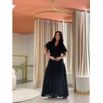 Vestido Daiana Transpassado Preto Poá
