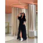 Vestido Daiana Transpassado Preto Poá