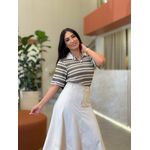 Blusa Rebeca Off White E Preto