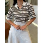Blusa Rebeca Off White E Preto