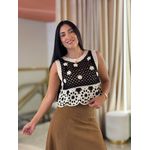 Blusa Cloe Preto E Off White