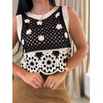 Blusa Cloe Preto E Off White