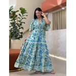 Vestido Milene Verde E Azul