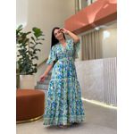 Vestido Milene Verde E Azul