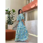 Vestido Milene Verde E Azul