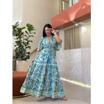 Vestido Milene Verde E Azul