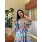 Vestido Milene Azul E Verde