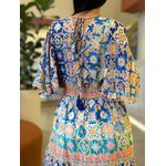 Vestido Milene Azul E Verde