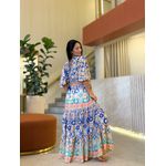 Vestido Milene Azul E Verde