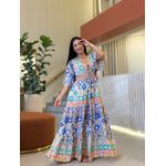 Vestido Milene Azul E Verde