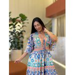 Vestido Milene Azul E Verde