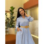 Vestido Celeste Branco E Azul Marinho