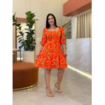 Vestido Marina Estampado Onça Laranja