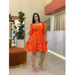 Vestido Marina Estampado Onça Laranja