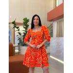 Vestido Marina Estampado Onça Laranja