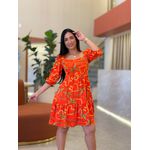 Vestido Marina Estampado Onça Laranja