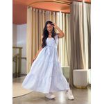 Vestido Betina Azul Bebe E Branco