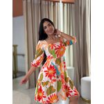 Vestido Marina Estampado Arara Off White