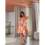 Vestido Marina Estampado Arara Off White