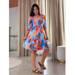 Vestido Marina Estampado Arara Azul