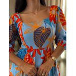 Vestido Marina Estampado Arara Azul