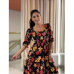 Vestido Marina Floral Preto Floral