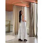 Vestido Taciele Marrom E Branco
