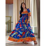 Vestido Paloma Estampado Azul Tucano