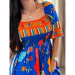 Vestido Paloma Estampado Azul Tucano