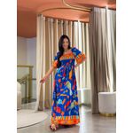 Vestido Paloma Estampado Azul Tucano