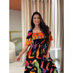 Vestido Paloma Estampado Preto Tucano