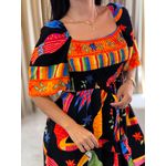 Vestido Paloma Estampado Preto Tucano
