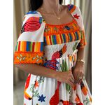 Vestido Paloma Estampado Branco Tucano
