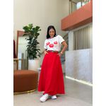 T-shirt Leonora Vermelha E Off White