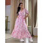 Vestido Flaviane Rosa Floral 