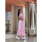 Vestido Flaviane Rosa Floral 