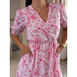 Vestido Flaviane Rosa Floral 