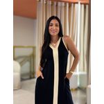 Vestido Tamara Preto E Creme