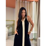 Vestido Tamara Preto E Creme