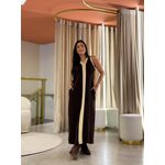 Vestido Tamara Marrom E Creme