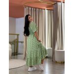Vestido Maria Flor Verde E Branco