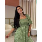Vestido Maria Flor Verde E Branco