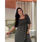 Vestido Maria Flor Preto E Branco
