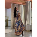 Vestido Paloma Azul E Marsala Floral