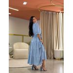 Vestido Laisa Azul E Branco